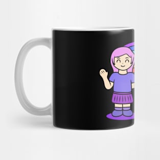 Cute girl with elephant Mug